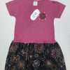 Cool cotton jersey top & Glitter printed mesh with woven lining skirt Actual Price