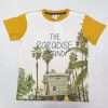 RIB Round Neck Cotton T-Shirt White/Yellow Actual Price