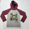 Ful-Hand With Hoodie Printed T-Shirt Grey/Maroon Actual Price