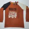 RIB Round Neck Cotton T-Shirt Brown (Embossing) Actual Price