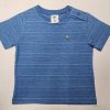 RIB Round Neck Cotton T-Shirt S.Blue Actual Price