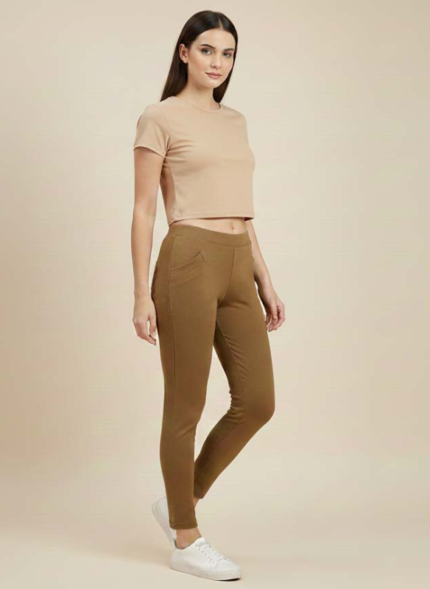 Women’s High Waist Ankle Length Leggings with Side Pocket - Tex2.in